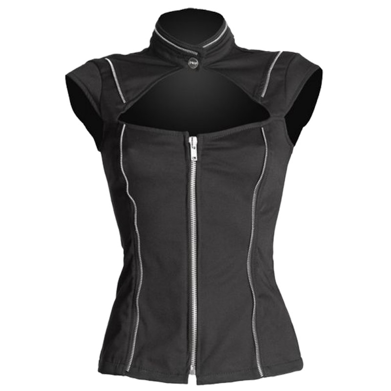 Women Black Sleeveless Shirt 